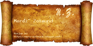 Merő Zotmund névjegykártya